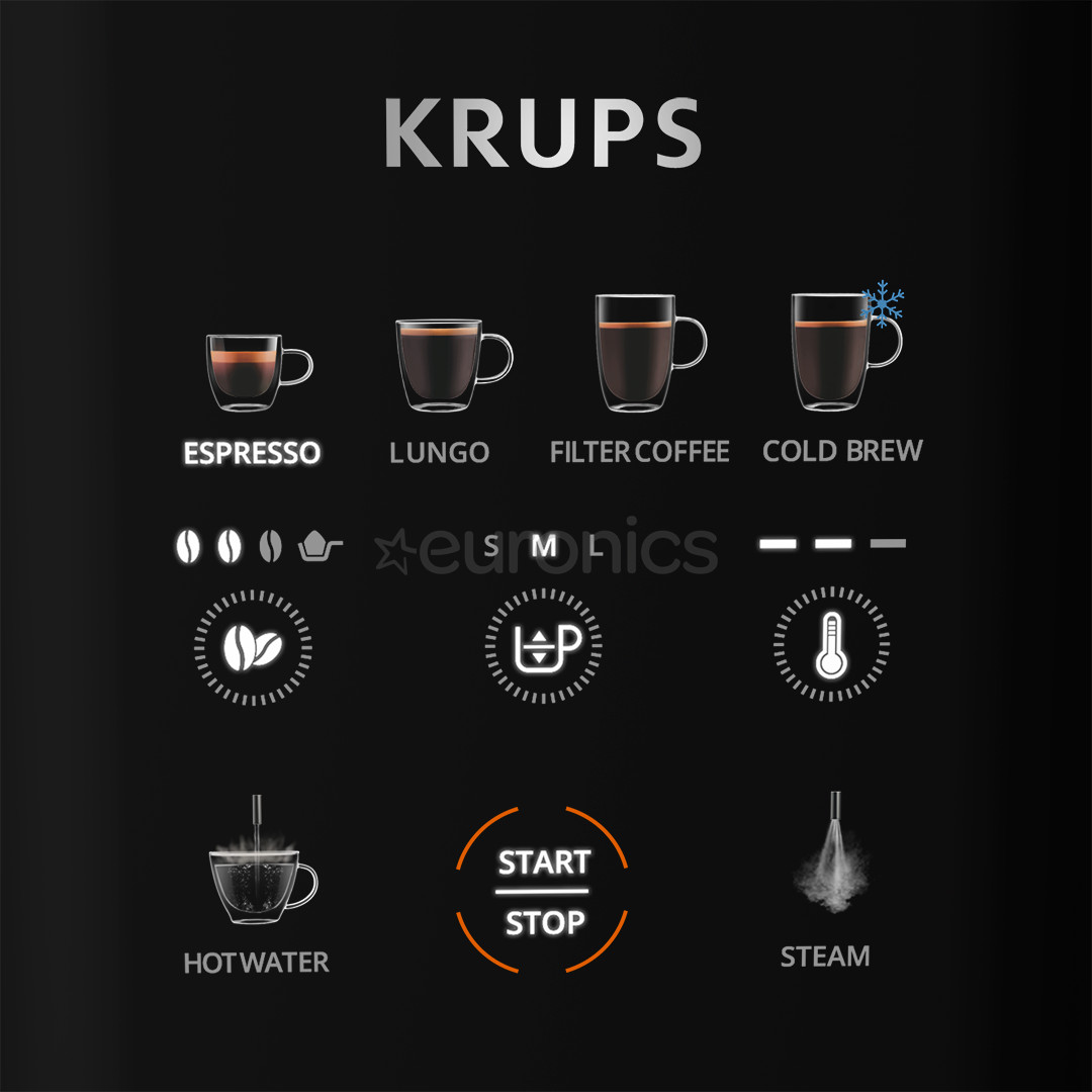 Krups Coffee Crush Experience, черный/серебристый - Кофемашина