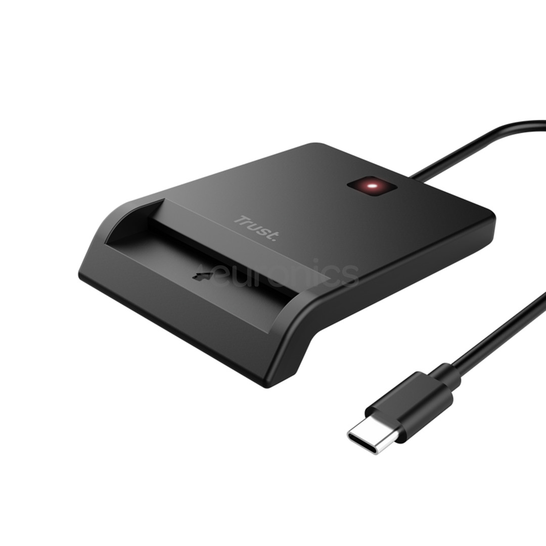 Trust Primo Smart ID Card Reader, USB-C, USB-A, black - Smart card reader