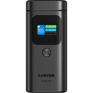Canyon OnPower 150, 15 000 mAh, USB-A, USB-C, Qi2, dark gray - Power bank