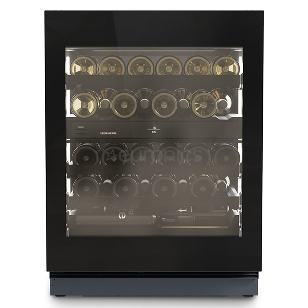 Liebherr Vinidor Selection, 32 pudeles, augstums 82 cm, melna - Iebūvējams vīna skapis