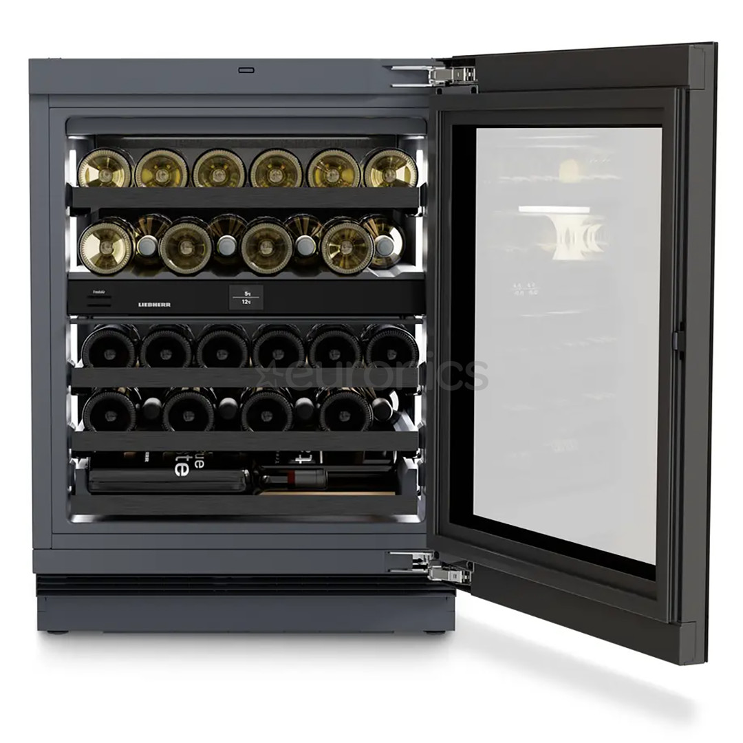 Liebherr Vinidor Selection, 32 pudeles, augstums 82 cm, melna - Iebūvējams vīna skapis