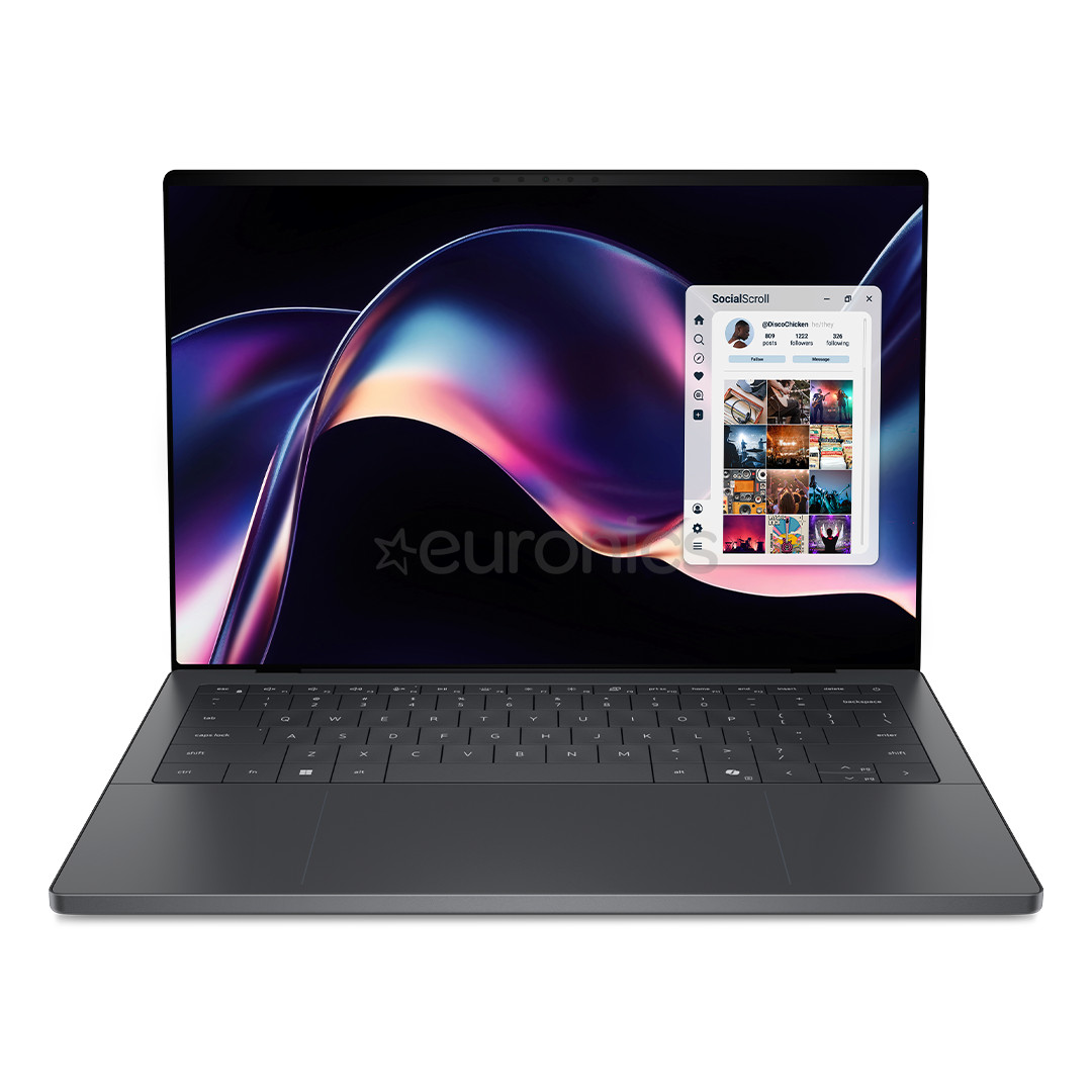 Dell XPS, 14'', 2.8K, OLED, 120 Hz, Ultra X7, 32 GB, 1 TB, W11P, ENG, tumši pelēka - Portatīvais dators