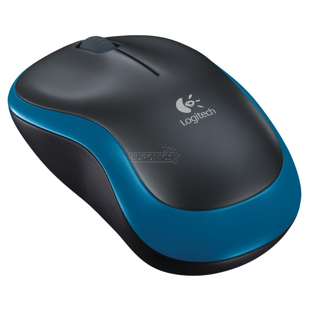 Logitech M185, pelēka/zila - Bezvadu datorpele