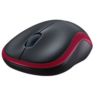 Logitech M185, pelēka/sarkana - Bezvadu datorpele