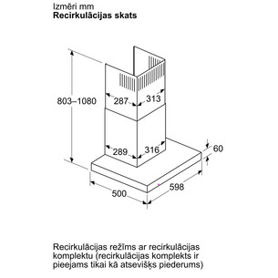 Bosch Series 2, 400 m³/h, platums 60 cm, nerūsējoša tērauda - Tvaika nosūcējs