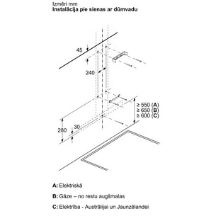 Bosch Series 2, 400 m³/h, platums 60 cm, nerūsējoša tērauda - Tvaika nosūcējs
