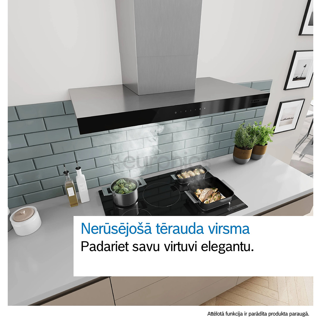 Bosch Series 2, 400 m³/h, platums 60 cm, nerūsējoša tērauda - Tvaika nosūcējs