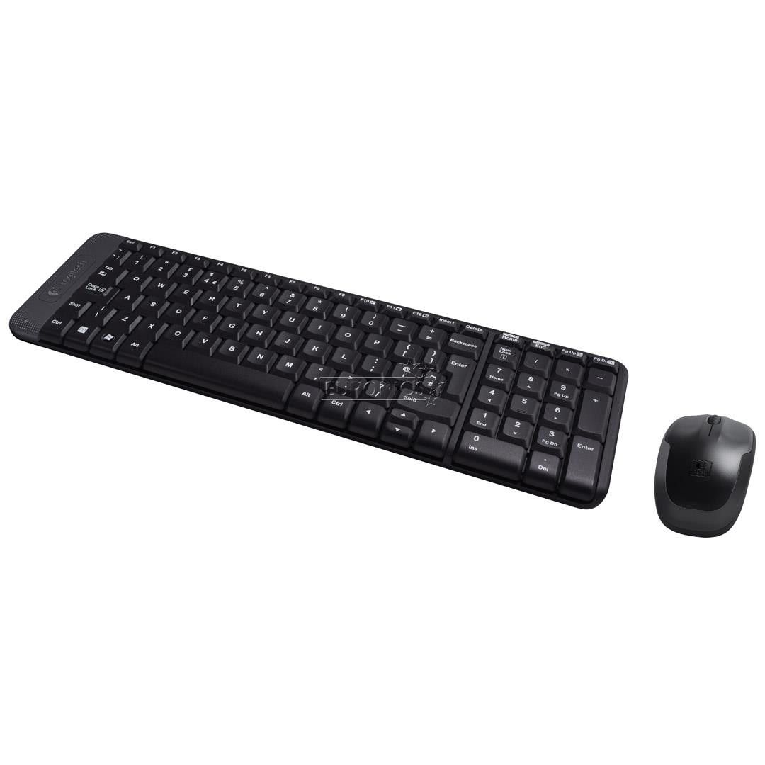 Logitech MK220, RUS, melna - Bezvadu klaviatūra ar peli