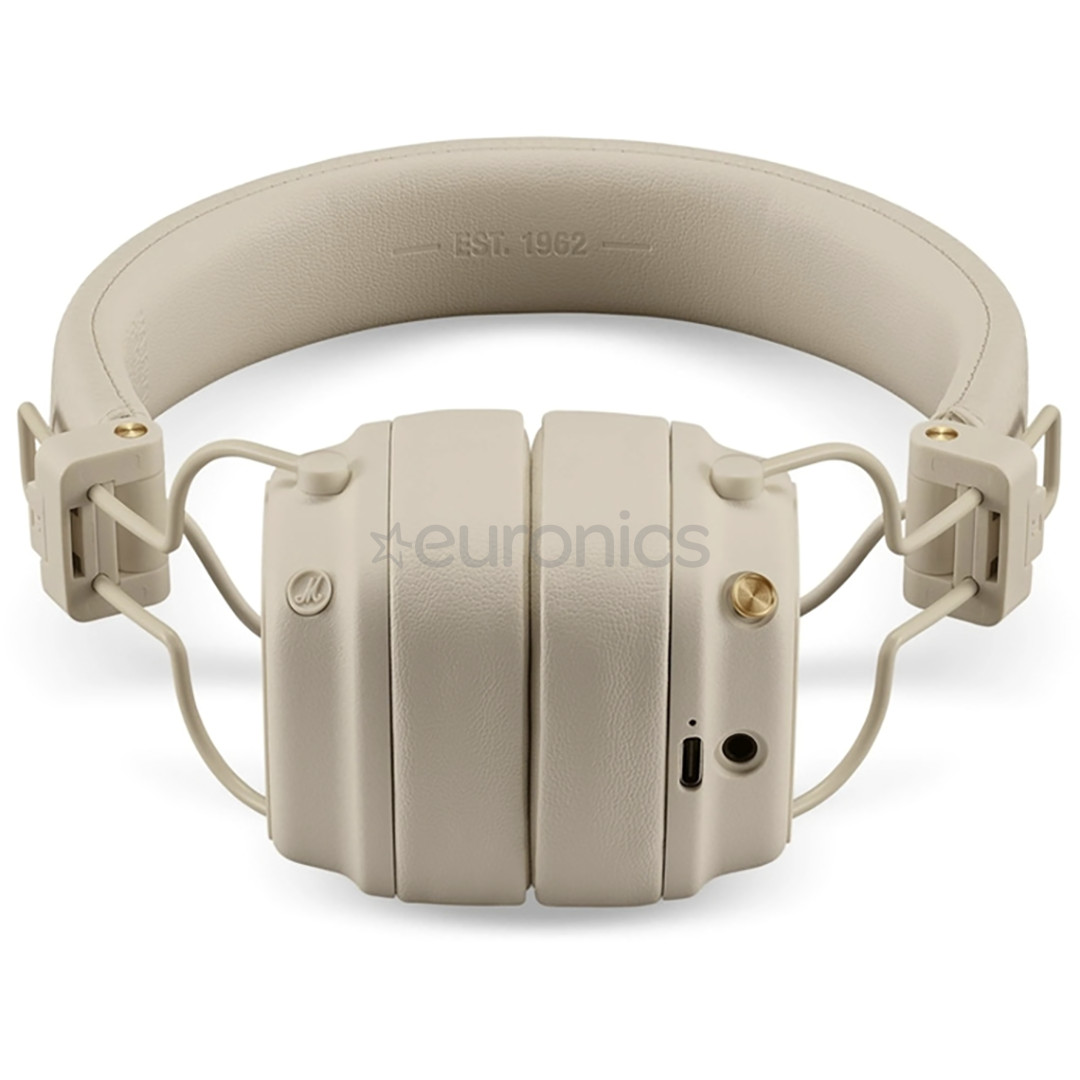 Marshall Major V, cream- On-ear wireless headphones