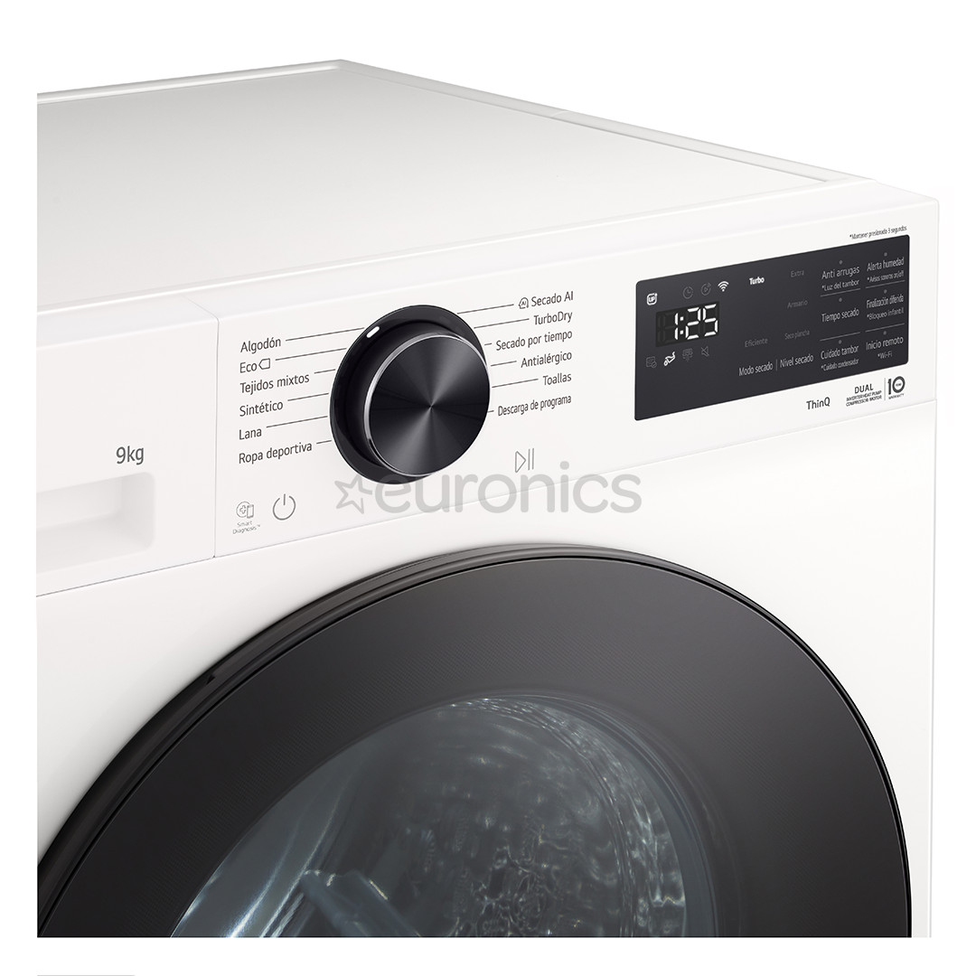 LG, Heat pump, 9 kg, depth 61.5 cm - Clothes dryer