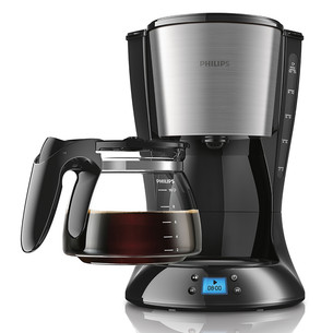 Philips Daily Collection, water tank 1.2 L, black/inox - Coffee maker