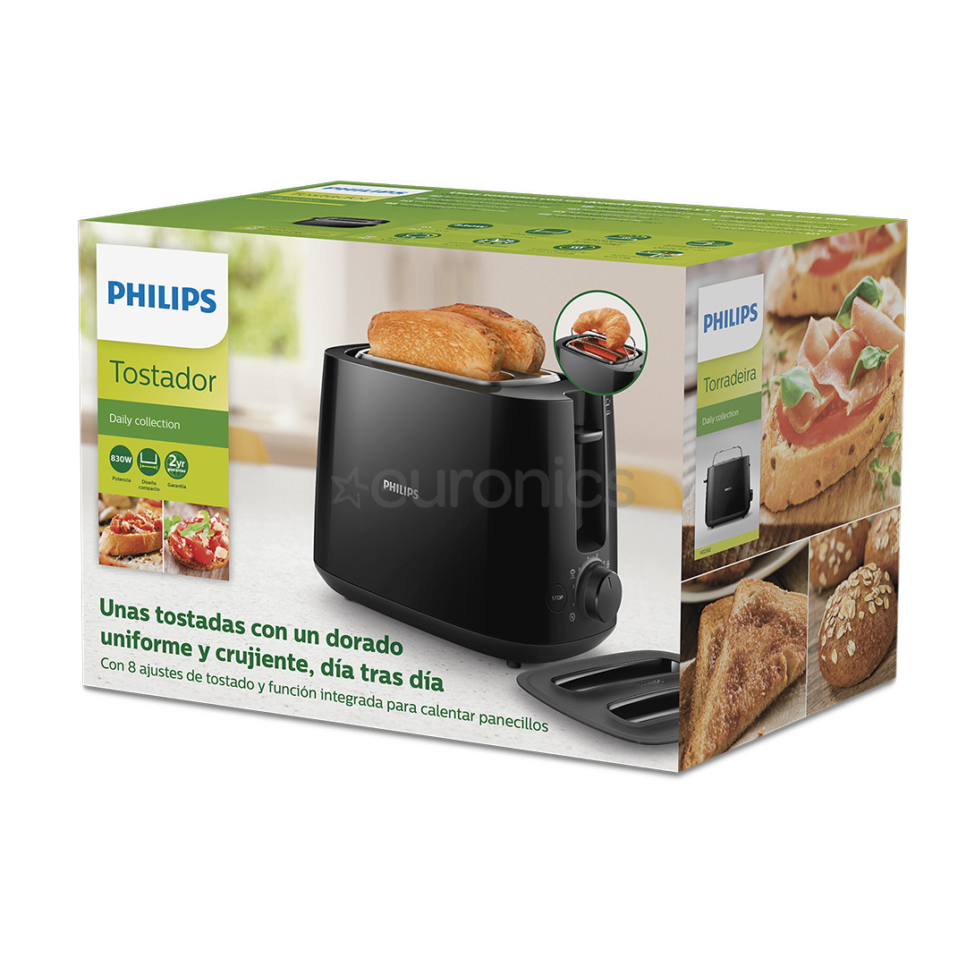 Philips Daily Collection, 900 Вт, черный - Тостер