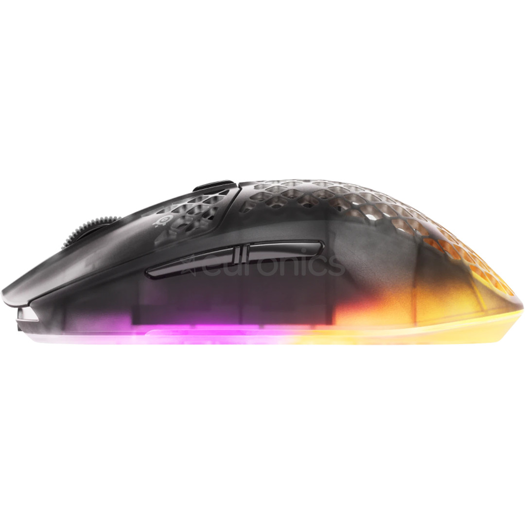 SteelSeries Aerox 3 Gen 2, optiskā, melna/caurspīdīga - Bezvadu datorpele