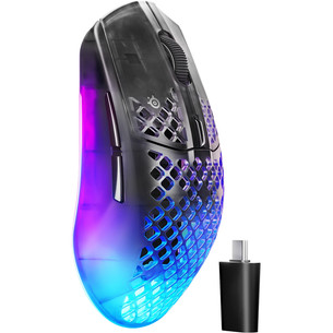 SteelSeries Aerox 3 Gen 2, optiskā, melna/caurspīdīga - Bezvadu datorpele