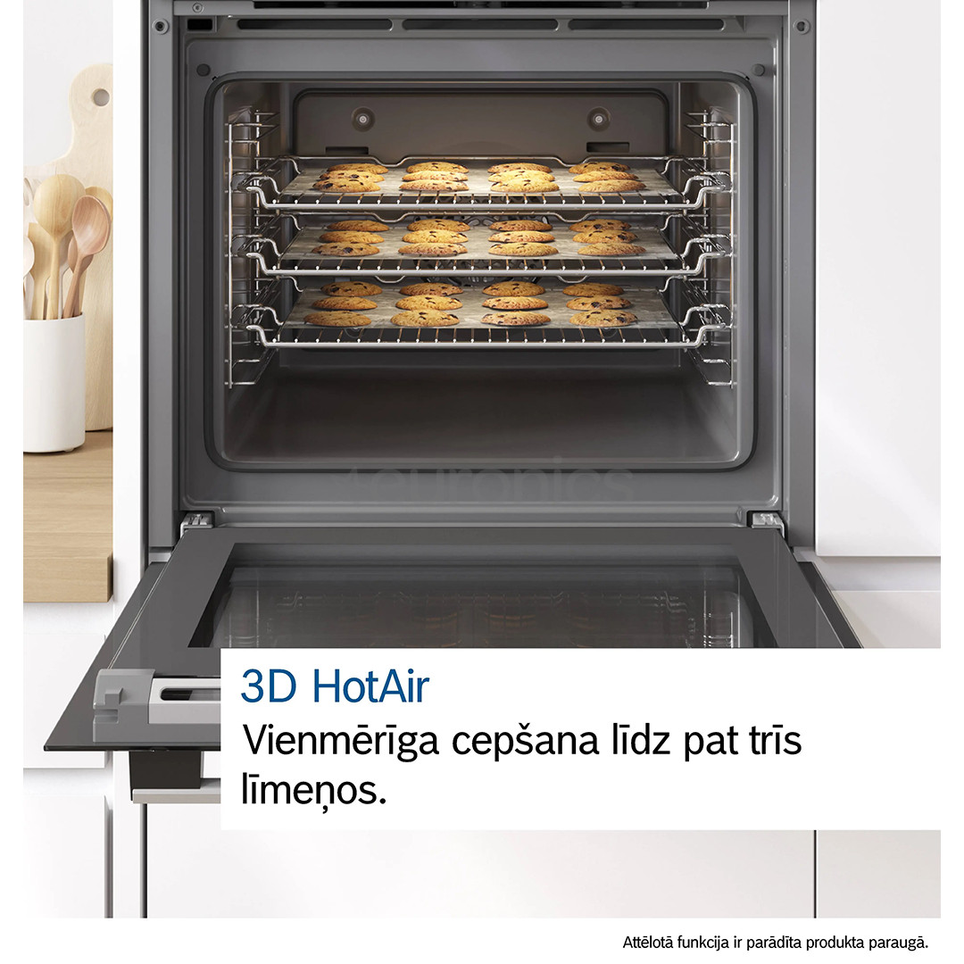 Bosch, Series 6, pirolītiskā tīrīšana, 71 L, melna - Iebūvējama elektriskā cepeškrāsns