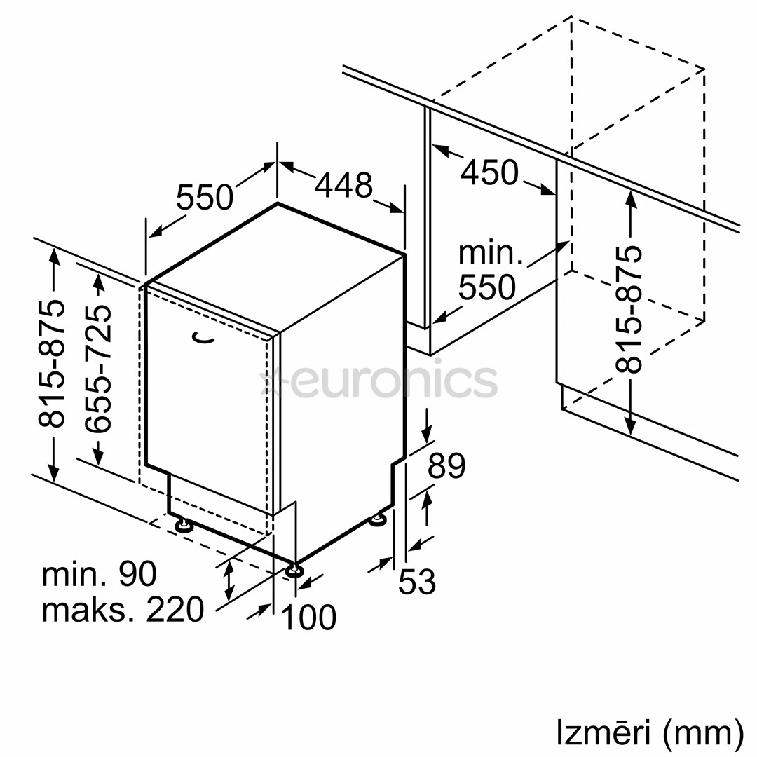 Bosch, Series 4, 10 place settings - Built-in dishwasher
