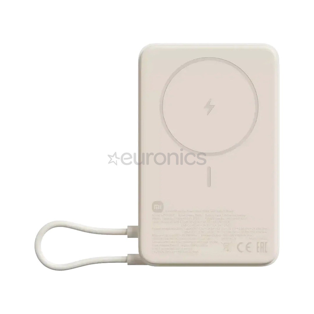 Xiaomi Magnetic Power Bank, 10000 mAh, 33 W, bēša - Portatīvais barošanas avots