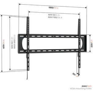 Vogel's UP 9003 Fixed XL, 55 - 120", black - TV wall mount