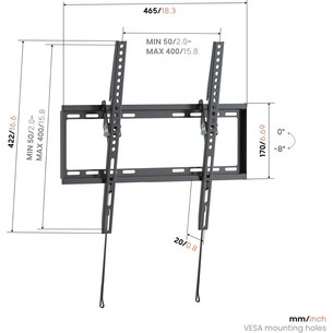 Vogel's UP 4013 Tilting M, 32-65", melna - Sienas stiprinājums televizoriem