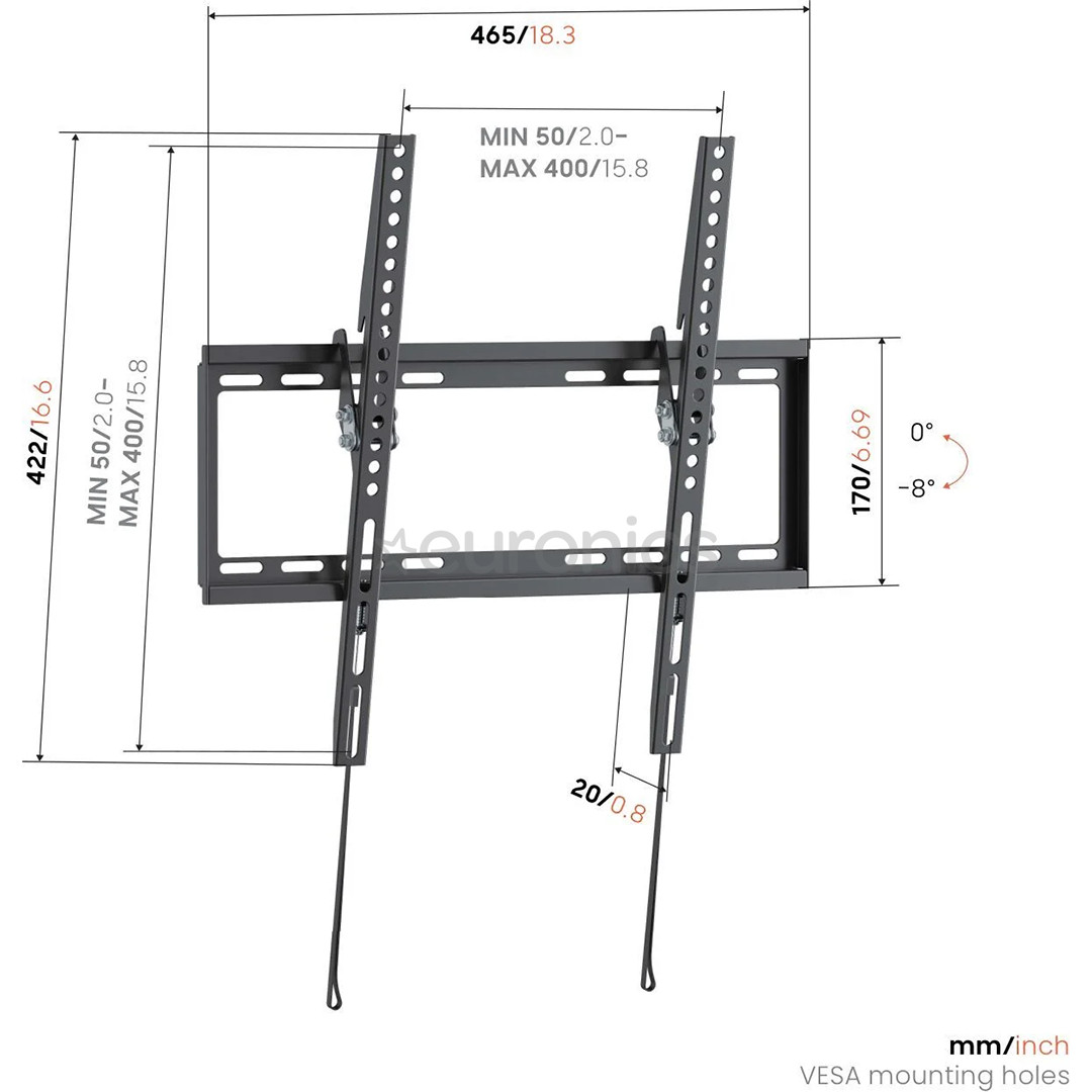 Vogel's UP 4013 Tilting M, 32-65", melna - Sienas stiprinājums televizoriem