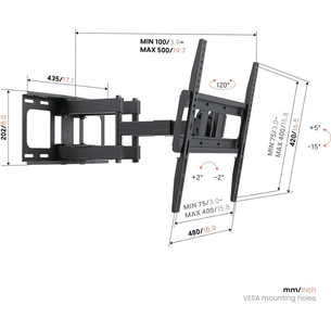 Vogel's UP 4053 Full-Motion M, 32-65", melna - Sienas stiprinājums televizoriem