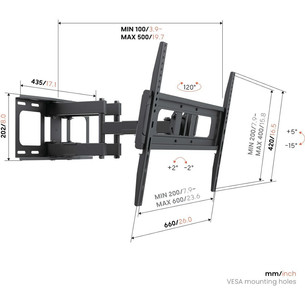Vogel's UP 6053 Full-Motion L, 40-80", melna - Sienas stiprinājums televizoriem