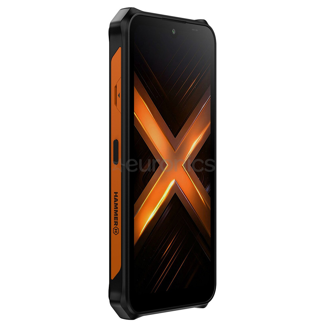 HAMMER Energy X2, 6GB, 128GB, melna/oranža - Viedtālrunis