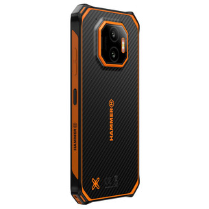 HAMMER Energy X2, 6GB, 128GB, melna/oranža - Viedtālrunis