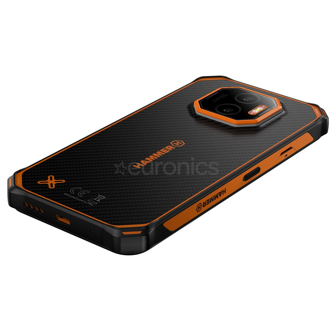 HAMMER Energy X2, 6GB, 128GB, melna/oranža - Viedtālrunis