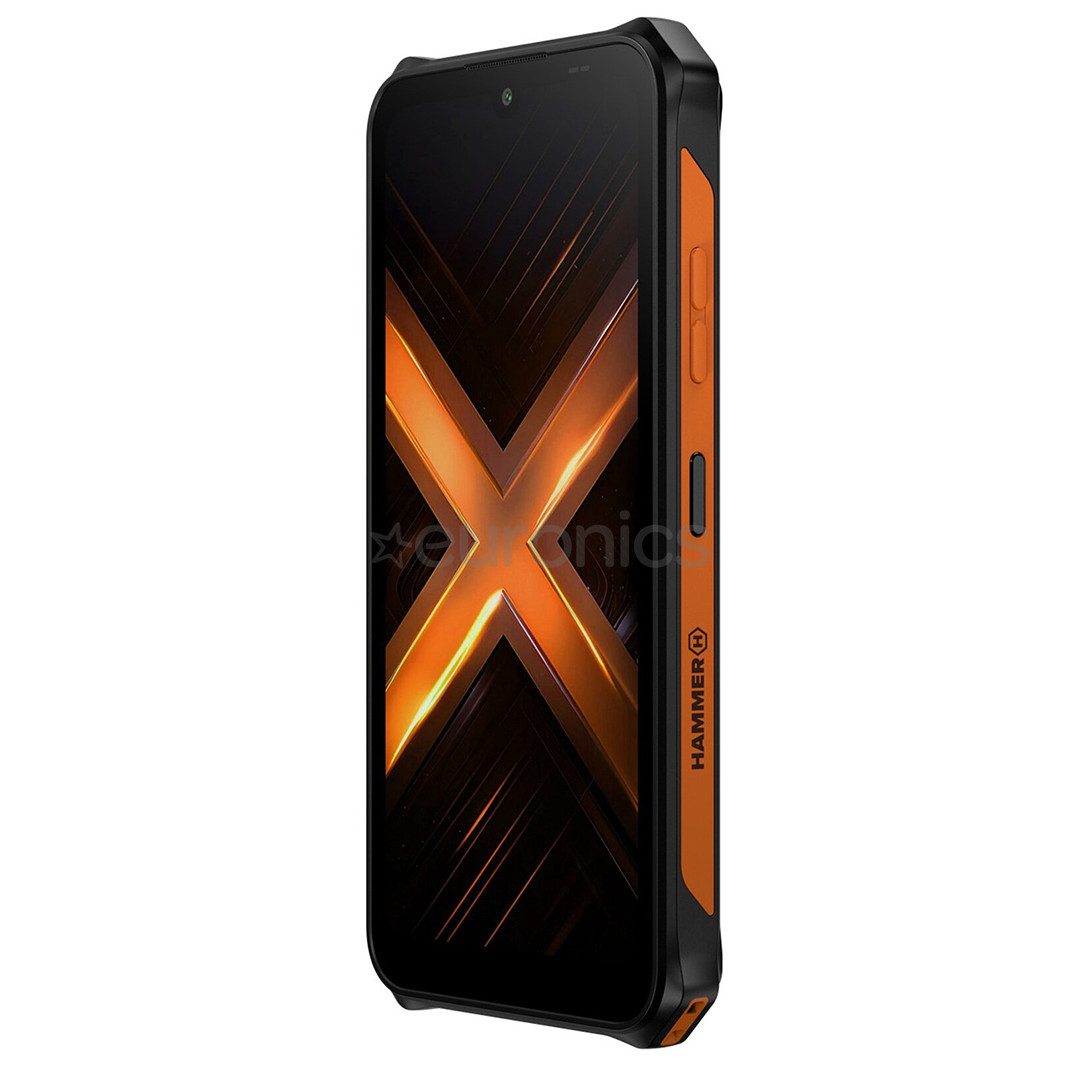 HAMMER Energy X2 5G, 6GB, 128GB, melna/oranža - Viedtālrunis