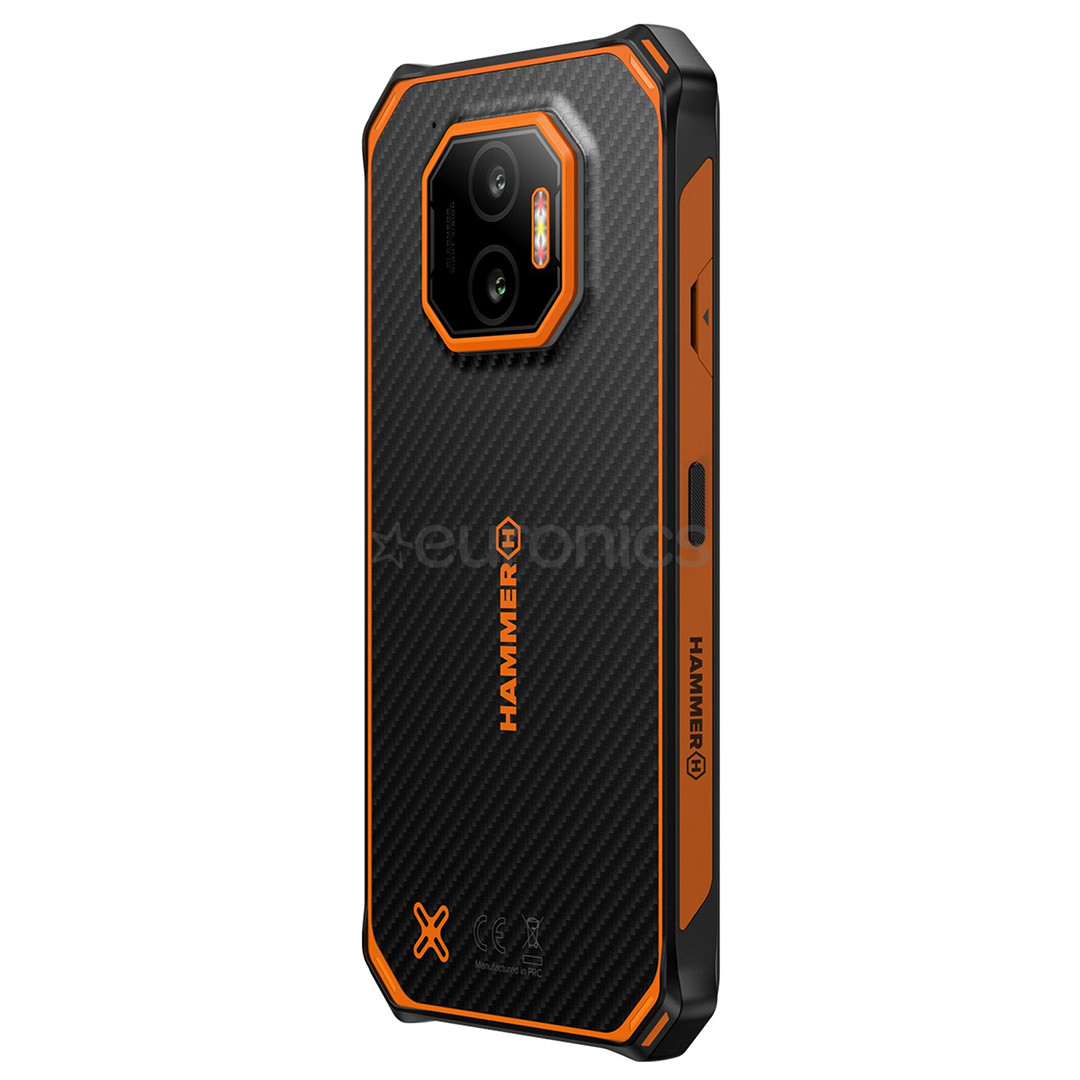 HAMMER Energy X2 5G, 8GB, 256GB, melna/oranža - Viedtālrunis