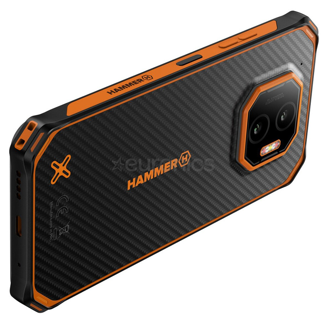 HAMMER Energy X2 5G, 8GB, 256GB, melna/oranža - Viedtālrunis