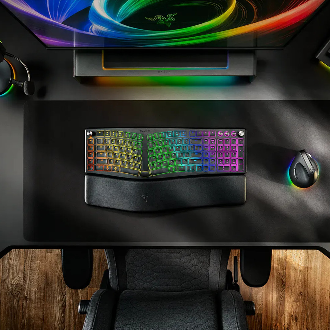 Razer Pro Type Ergo, tactile, US, melna - Bezvadu klaviatūra