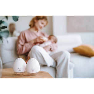 Momini TwinHarmony, 2-in-1, rozā - Bezvadu krūts piena pumpis