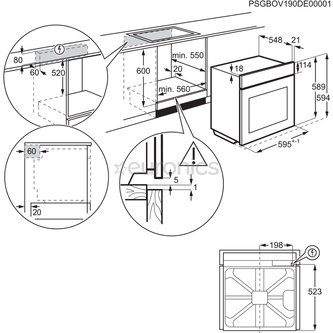 Electrolux 700 Series MealAssist with PizzaExpert 700, 72 L, pirolītiskā tīrīšana, melna - Iebūvējama elektriskā cepeškrāsns