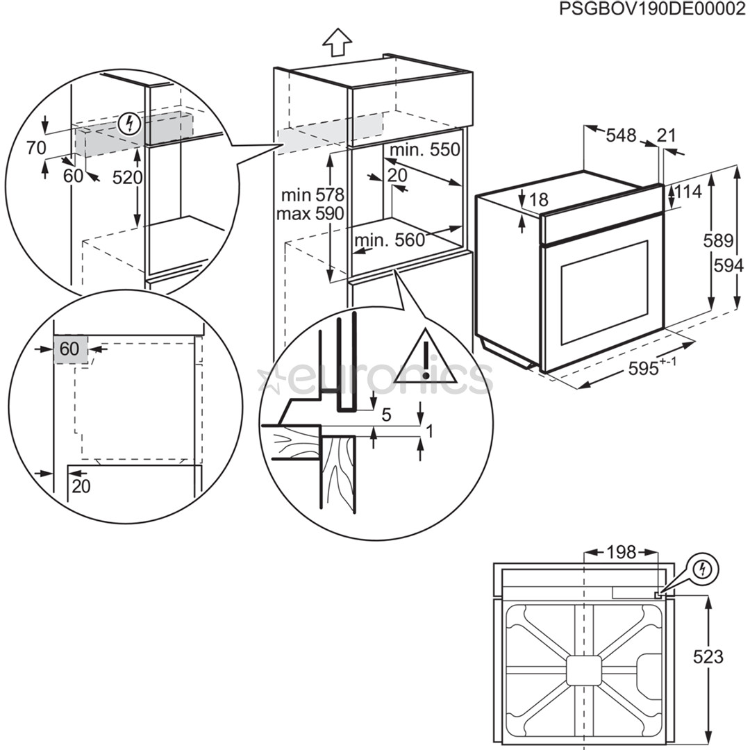 Electrolux 700 Series MealAssist with PizzaExpert 700, 72 L, pirolītiskā tīrīšana, melna - Iebūvējama elektriskā cepeškrāsns