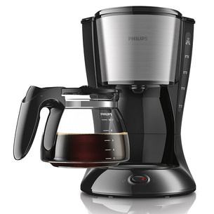 Philips Daily Collection, резервуар для воды 0,6 л, черный/серебристый - Кофеварка