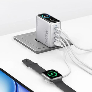 Anker 4-Port Foldable PD 3.1 USB-C GaN Charger, 140 Вт, серебристый - Зарядное устройство