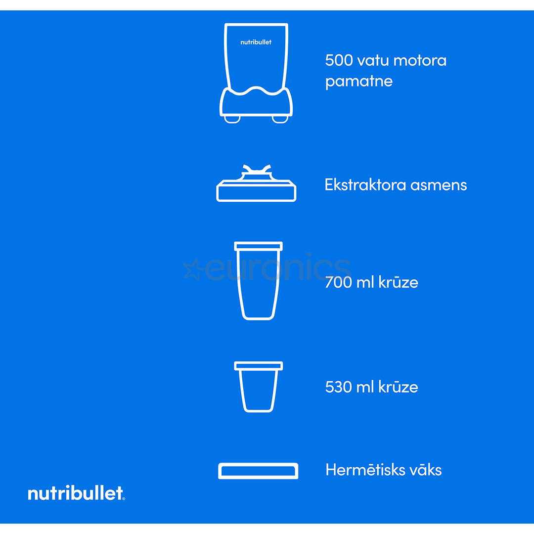 Nutribullet Original, 500 Вт, 0,71 л, серый - Блендер