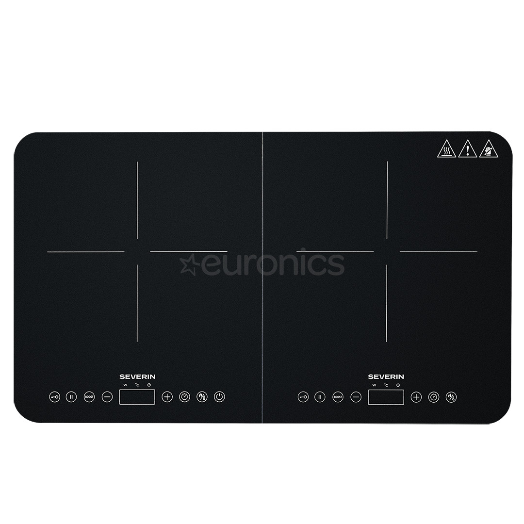 Severin, 3400 W, black - Double induction hob