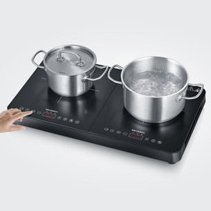 Severin, 3400 W, black - Double induction hob