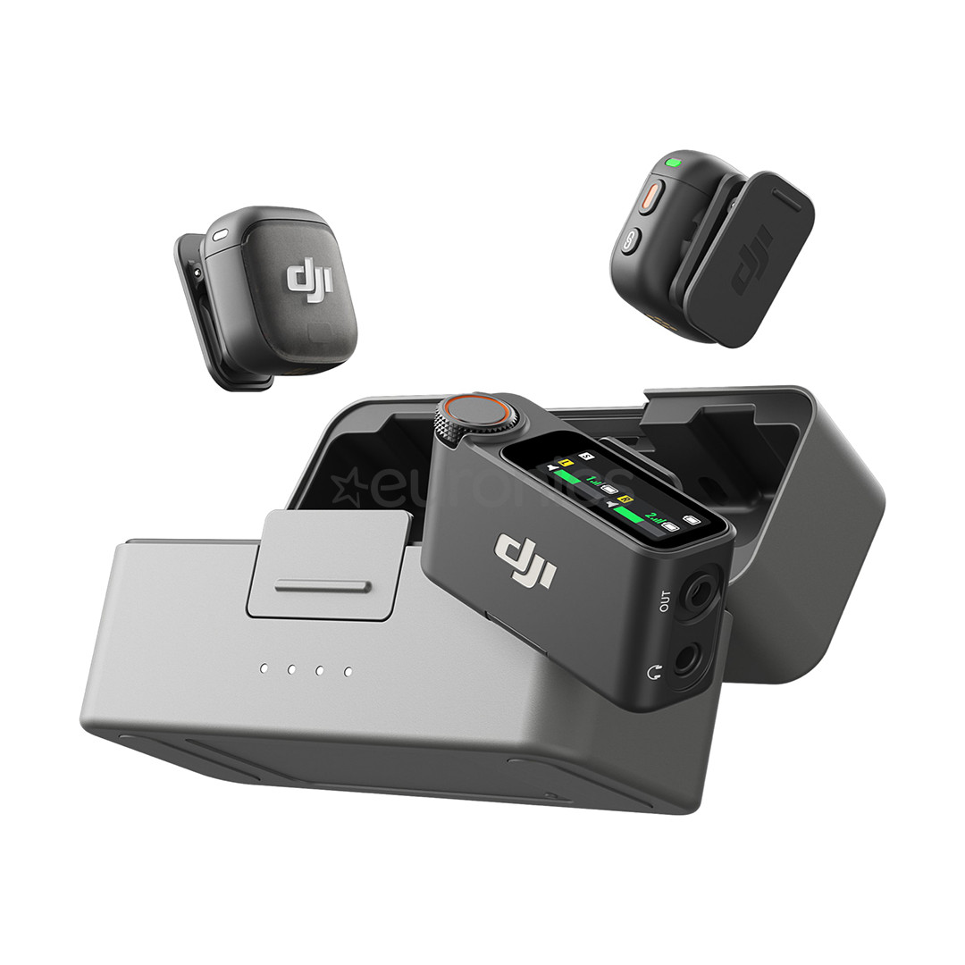 DJI Mic 3 (2 TX + 1 RX + Charging Case), gray - Wireless microphone