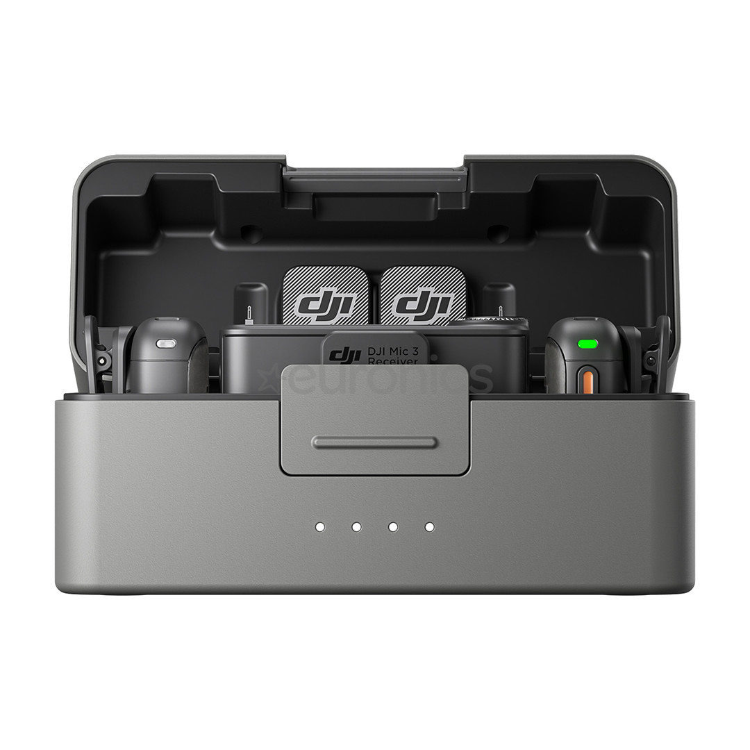 DJI Mic 3 (2 TX + 1 RX + Charging Case), gray - Wireless microphone
