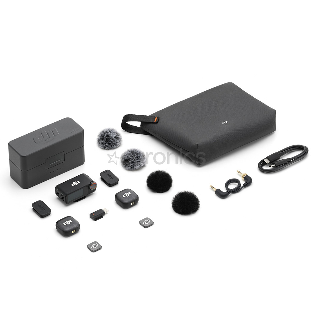 DJI Mic 3 (2 TX + 1 RX + Charging Case), gray - Wireless microphone
