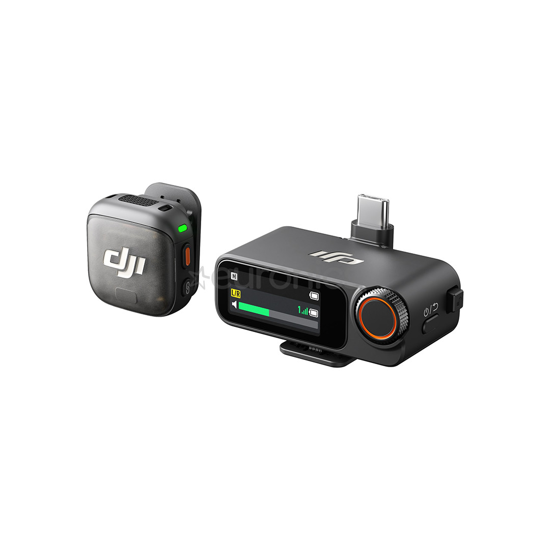 DJI Mic 3 (1 TX + 1 RX), pelēka - Bezvadu mikrofons