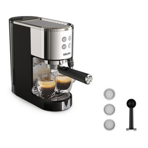 Krups Virtuoso + Pump, stainless steel/black - Espresso machine