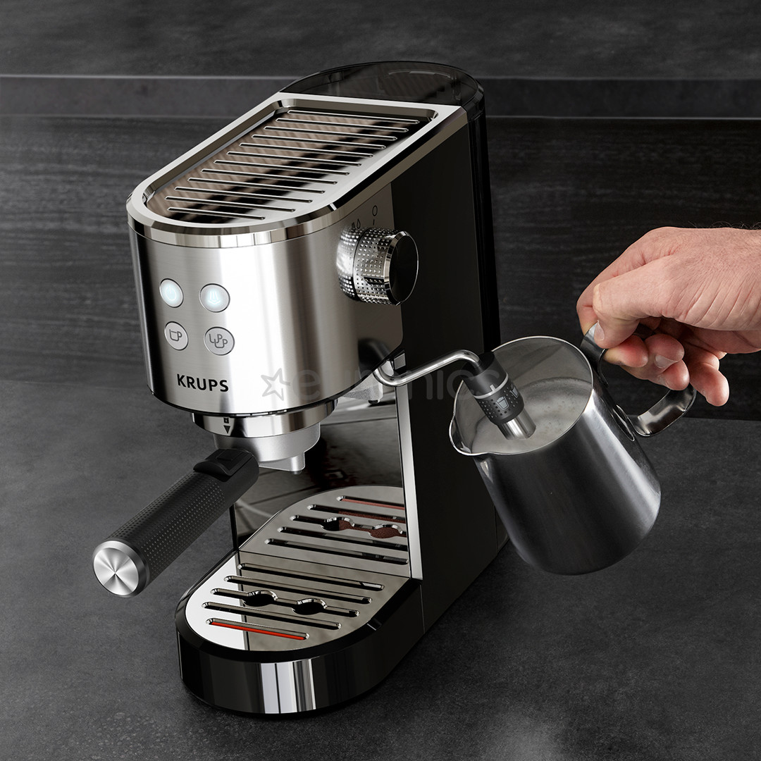 Krups Virtuoso + Pump, stainless steel/black - Espresso machine