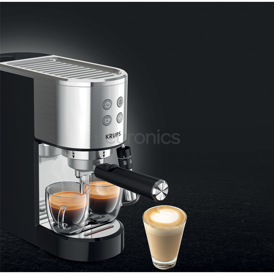 Krups Virtuoso + Pump, stainless steel/black - Espresso machine