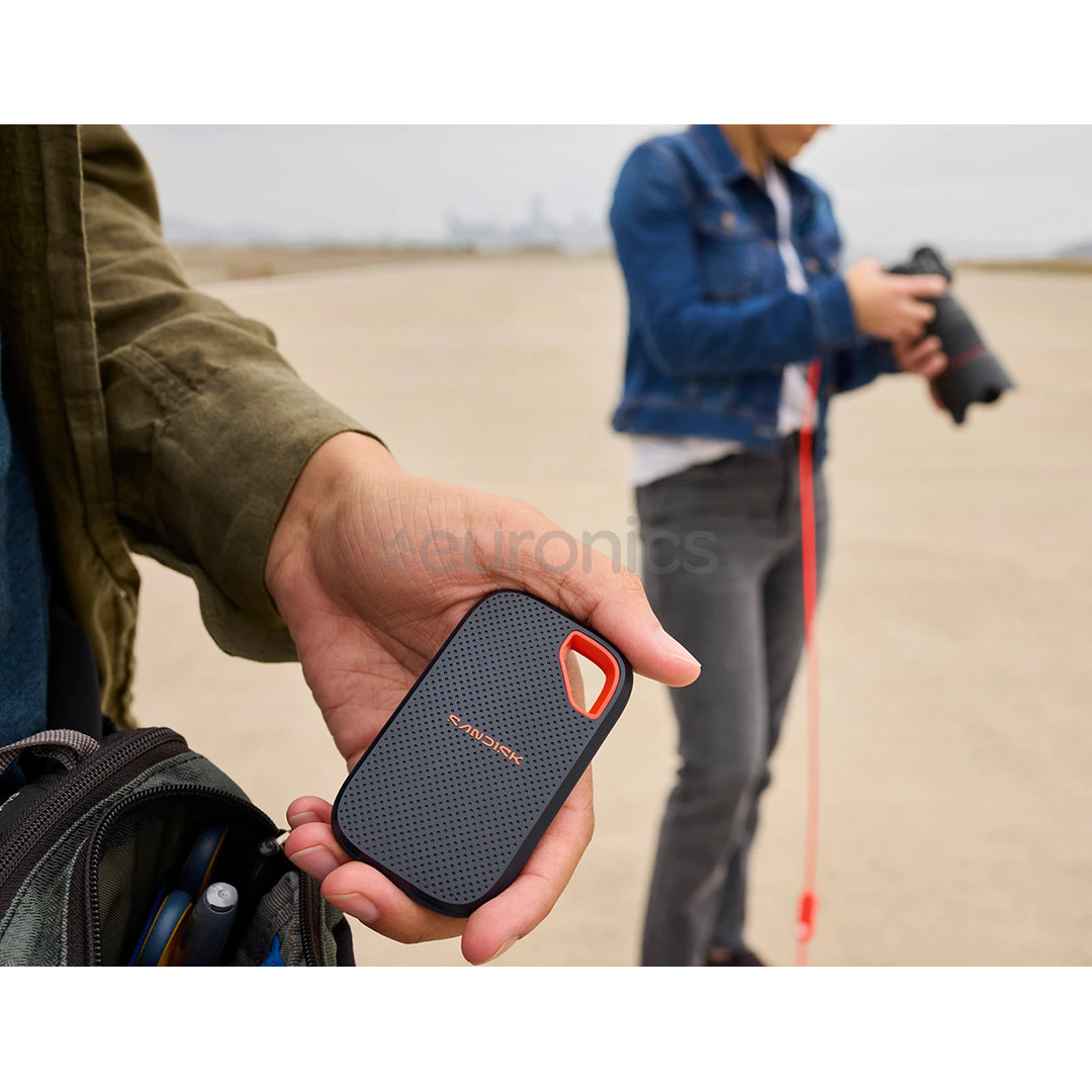 SanDisk Extreme Portable SSD V3, 1 TB, pelēka/sarkana - Ārējais SSD cietais disks