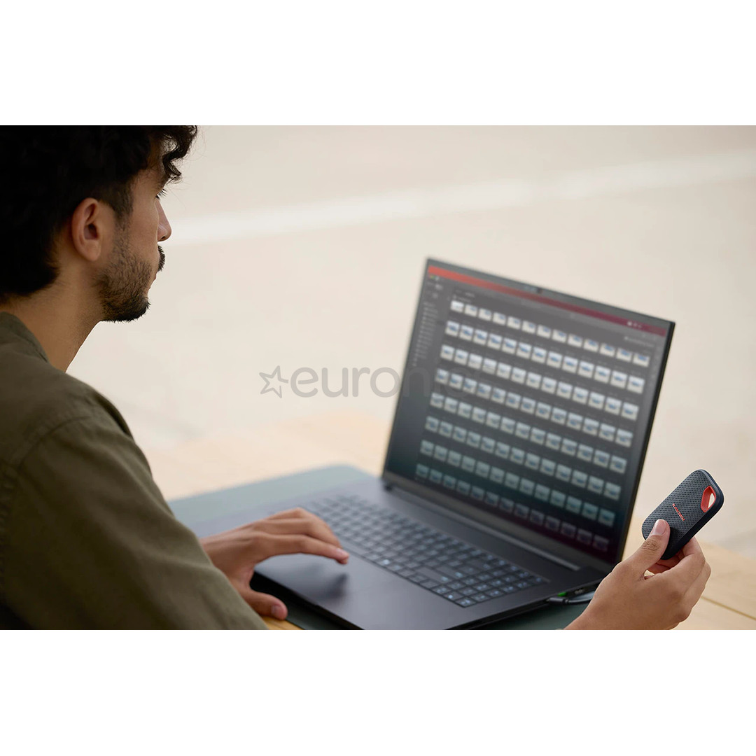 SanDisk Extreme Portable SSD V3, 1 TB, pelēka/sarkana - Ārējais SSD cietais disks